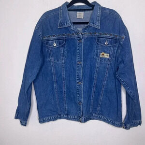 Disney Store rare Winnie the Pooh & Friends Embroidered Denim Jacket plus XXL